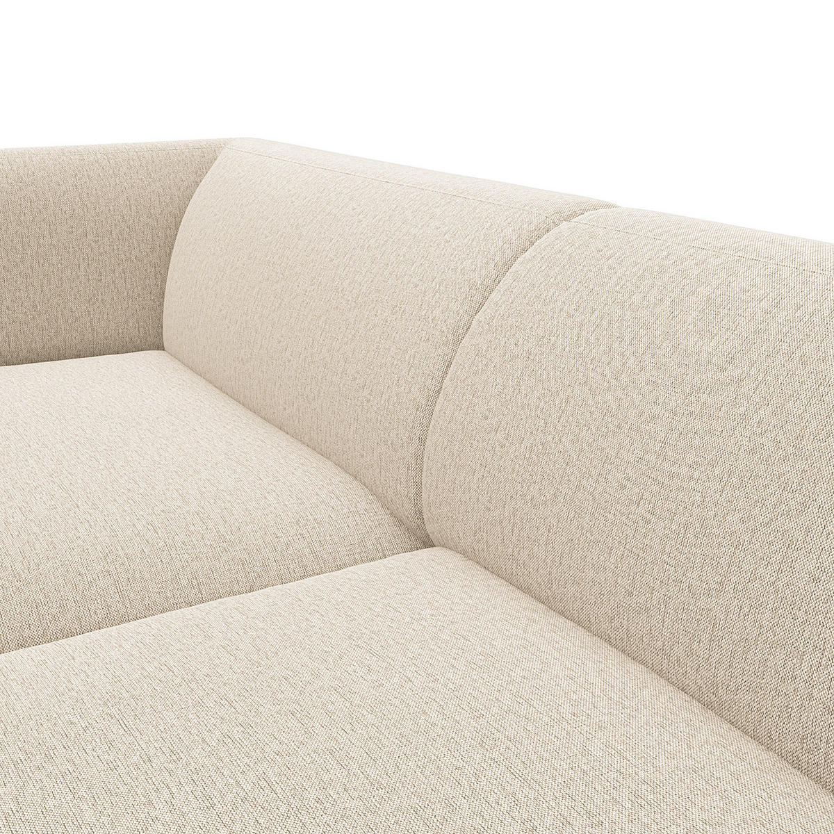 2,5-SITZER ECKSOFA mit Longchair - Beige/Schwarz, Textil/Metall (271/148cm) - home24