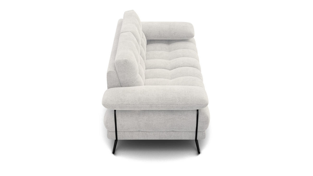 SOFA BUBBARA 2-Sitzer, creme - Creme/Schwarz, Holz/Textil (185/87/96cm) - Courtois Laville