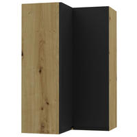 ECKHÄNGESCHRANK Avellino W14/60 Eiche Artisan / Schwarz Acryl Matt 60 / 60 / 96cm - Schwarz/Eiche Artisan, Holz/Holzwerkstoff (60/96/60cm) - Feldmann-Wohnen