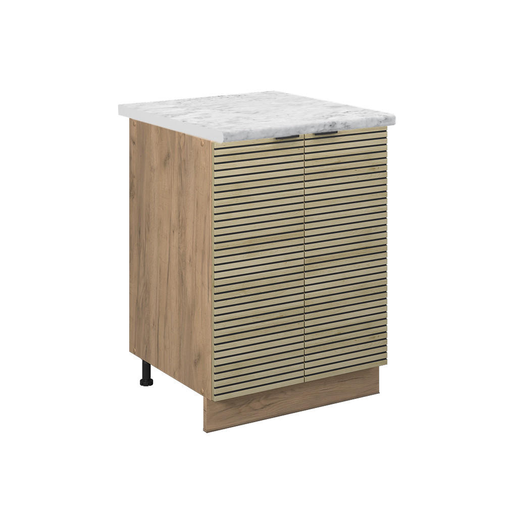 KÖKSUNDERSKÅP Fame-Line Ekpanel 60 cm , AP Marble Ekfärgad, Honungsek 82/60/60 cm