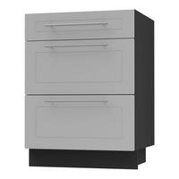 SCHUBLADENUNTERSCHRANK Kvantum D3M/60 60 / 50 / 82cm - Schwarz/Grau, Holz/Holzwerkstoff (60/82/50cm) - Feldmann-Wohnen