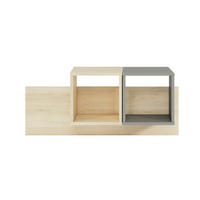 WANDREGAL Drop grau / Fjord Buche 92 / 22 / 42cm - Braun/Grau, Holz/Holzwerkstoff (92/41/22cm) - Feldmann-Wohnen