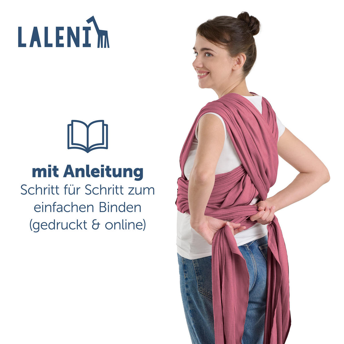 BABYTRAGEN für Neugeborene bis 15 kg - 100% Baumwolle (Ohne Elasthan) - Rot - Rot, Textil (60/5.1cm) - Laleni