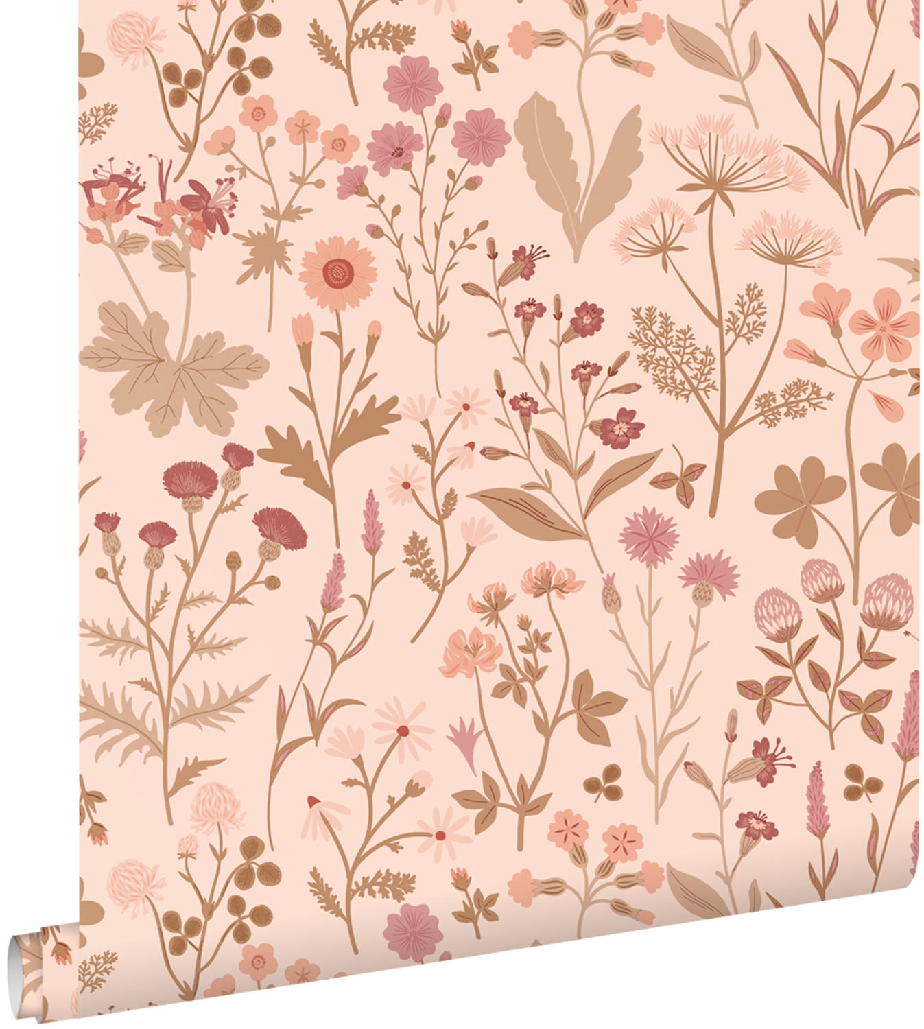 TAPETE Feldblumen 50 x 900 cm - Pink, Papier (50/900cm) - ESTAhome