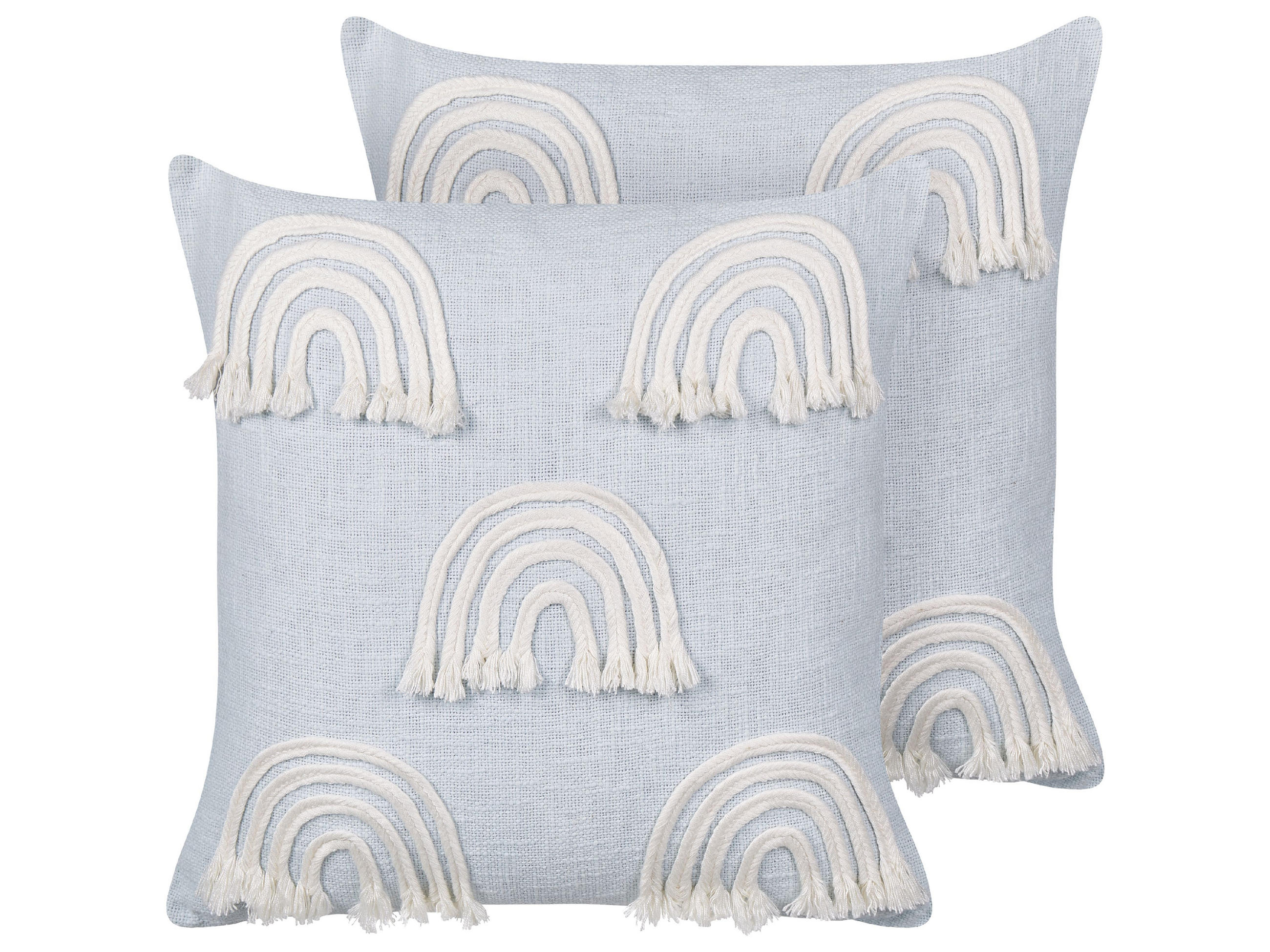 PERNĂ decorativă set de 2 albastră deschisă 45/45 cm Leea