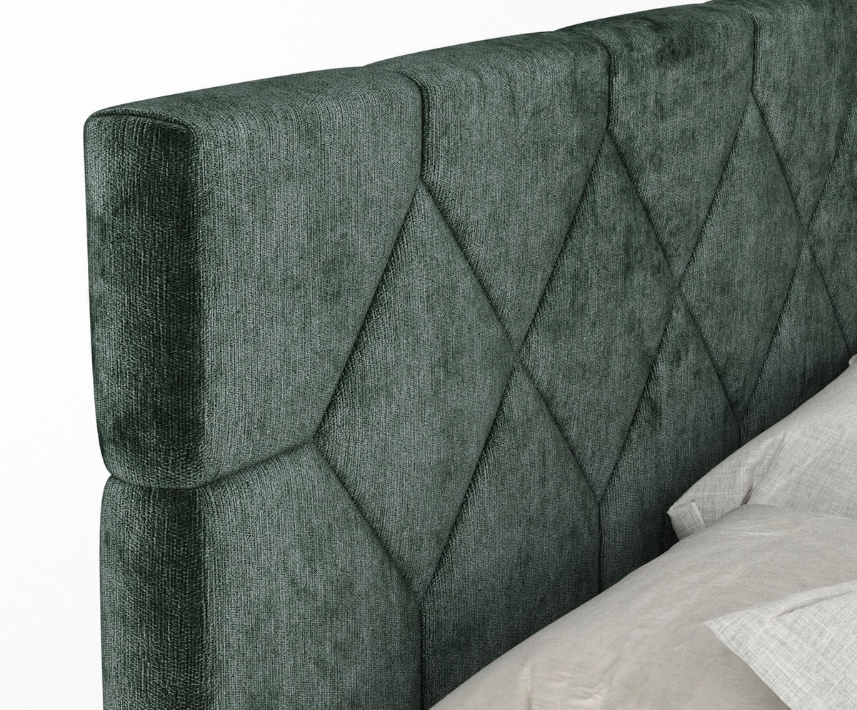 BOXSPRINGBETT Toma Grün 140/200 cm - Schwarz/Grün, Holz/Holzwerkstoff (140/200cm) - Maison de Reve