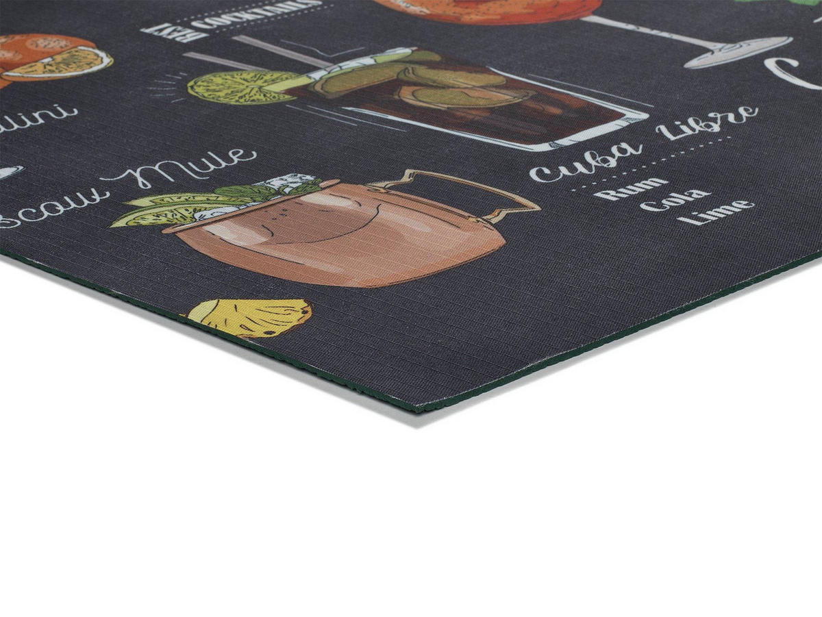 VINYL-KÜCHENTEPPICH Schwarz Ricci 52/100 cm - Schwarz, Kunststoff/Textil (52/100cm) - Atticgo