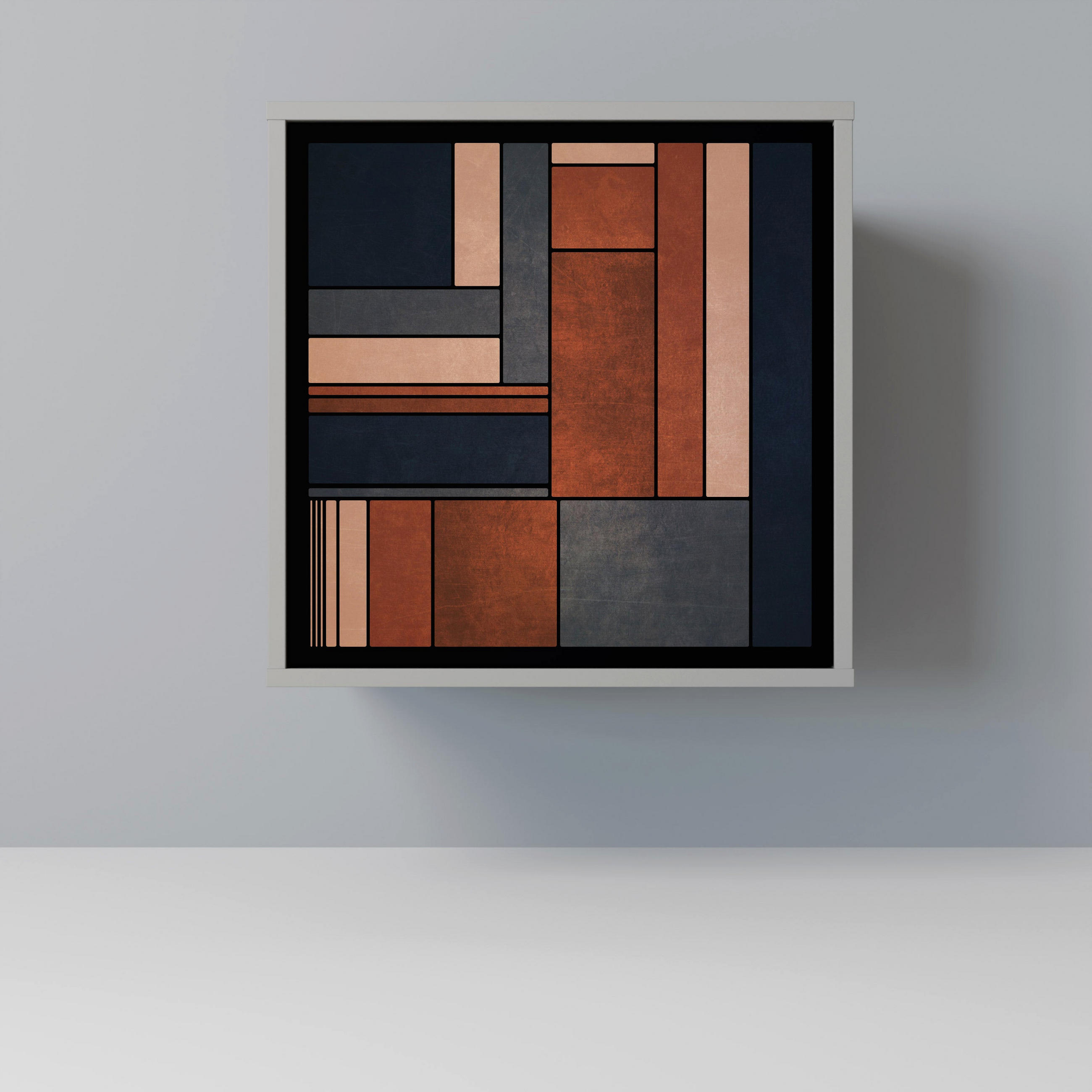 SIDEBOARD INTREPID FORMATION, Grau, 57,5x42x57,5 cm, Ohne Füße - Multicolor/Grau, Holzwerkstoff (57.5/57.5/42cm) - SpaceRebels