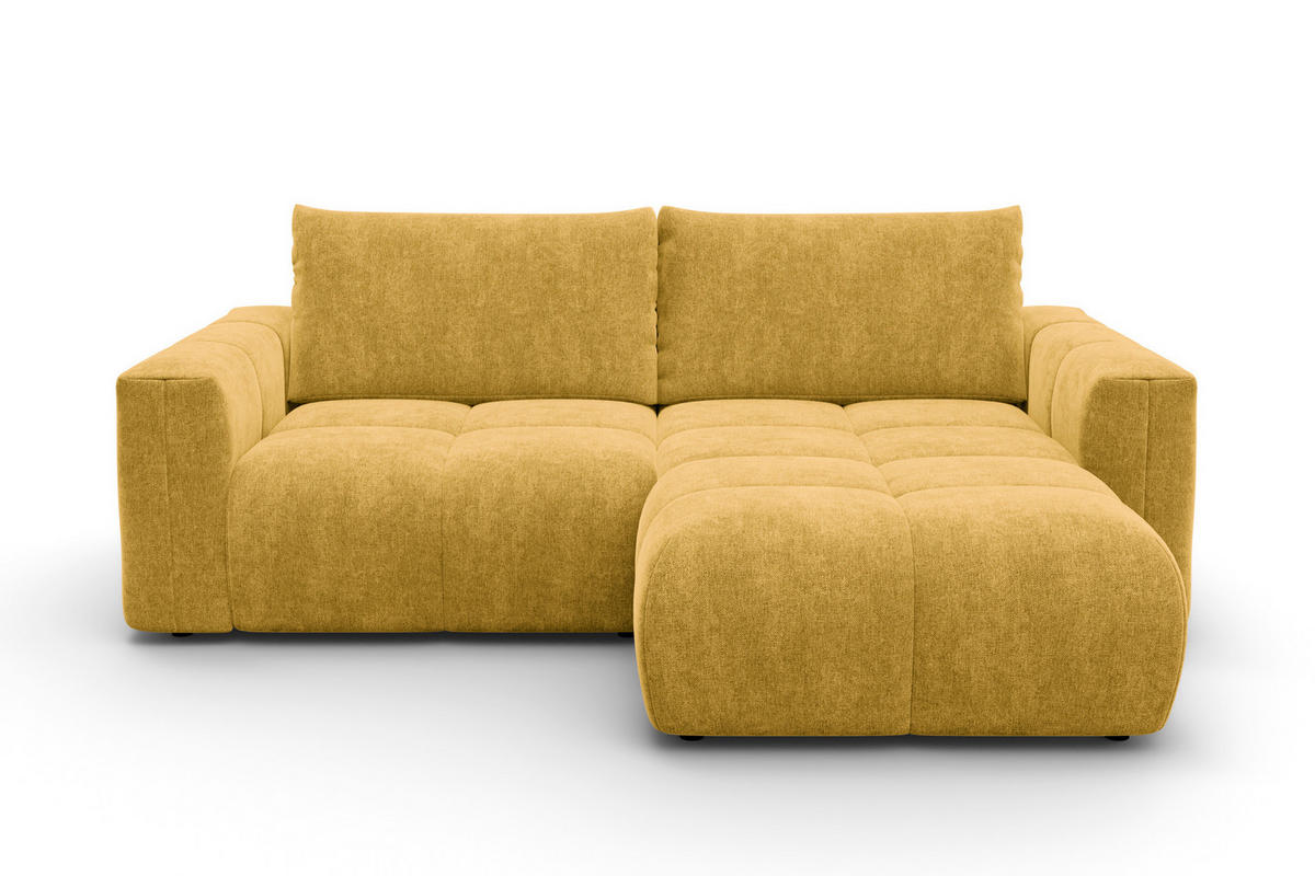 ECKSOFA VERONA 3-Sitzer rechts, Gelb - Gelb/Schwarz, Holz/Textil (224/173cm) - Courtois Laville