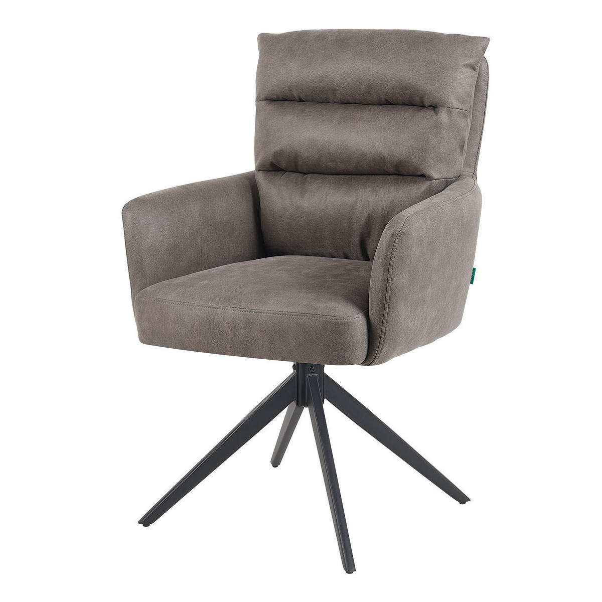 ARMLEHNSTUHL Mika-Alva - Taupe/Schwarz, Textil/Metall (59/94/66cm) - DUBI Möbel