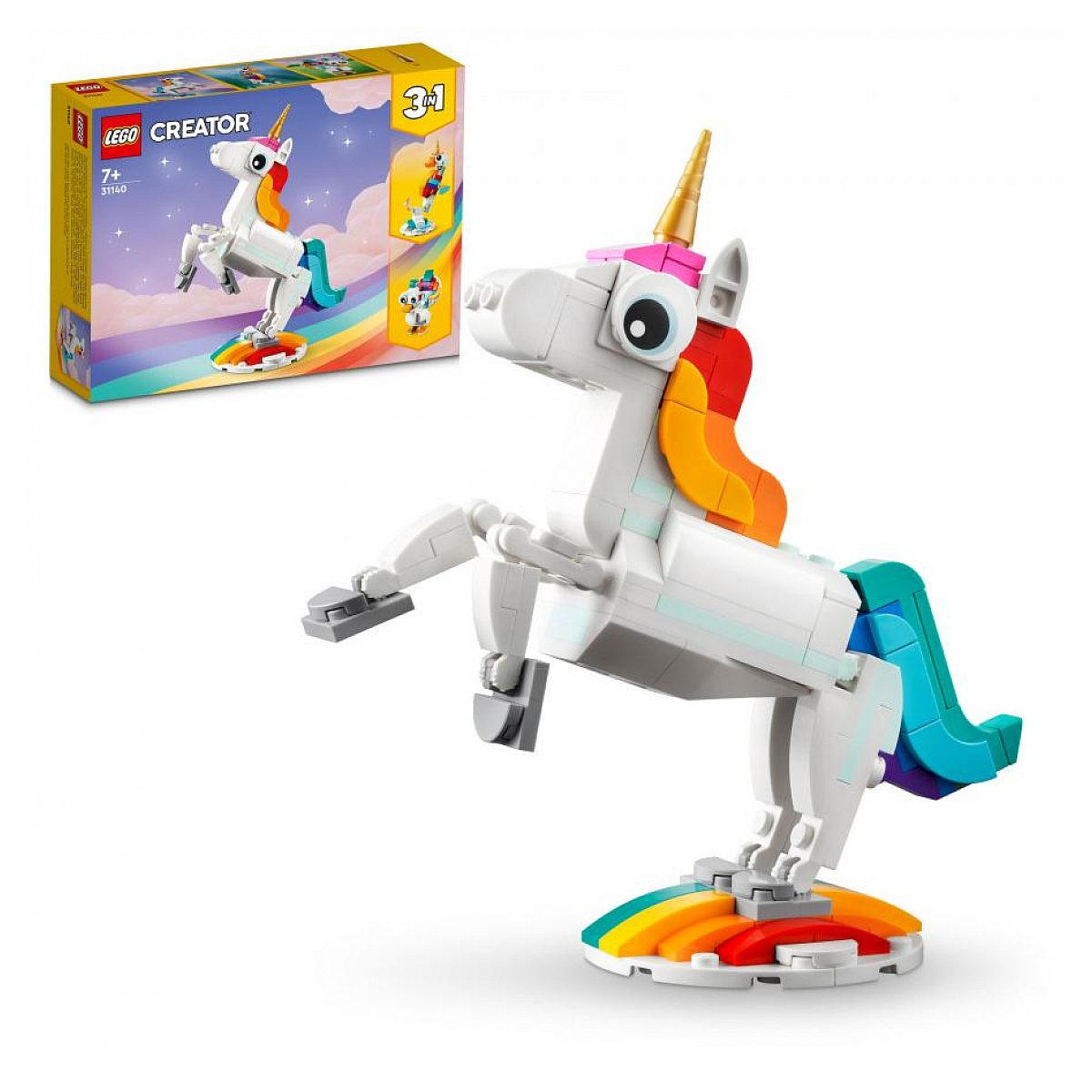 KLEMMBAUSTEINE Magisches Einhorn - Orange, Kunststoff (5/14/19cm) - Lego