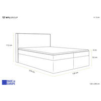 BOXBETT Terra mit Bettkasten, Braun Boucle 120x200 cm – inkl. H3 Matratze und H3 Foam Topper - Braun, Holz/Holzwerkstoff (120/200cm) - WFL GROUP