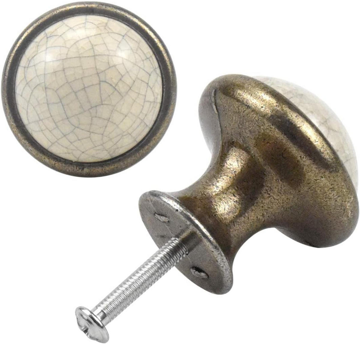 SCHRANKKNOPF Keramik 10er-Set 33 mm - Orange, Metall (3.6/3.3/3.6cm)