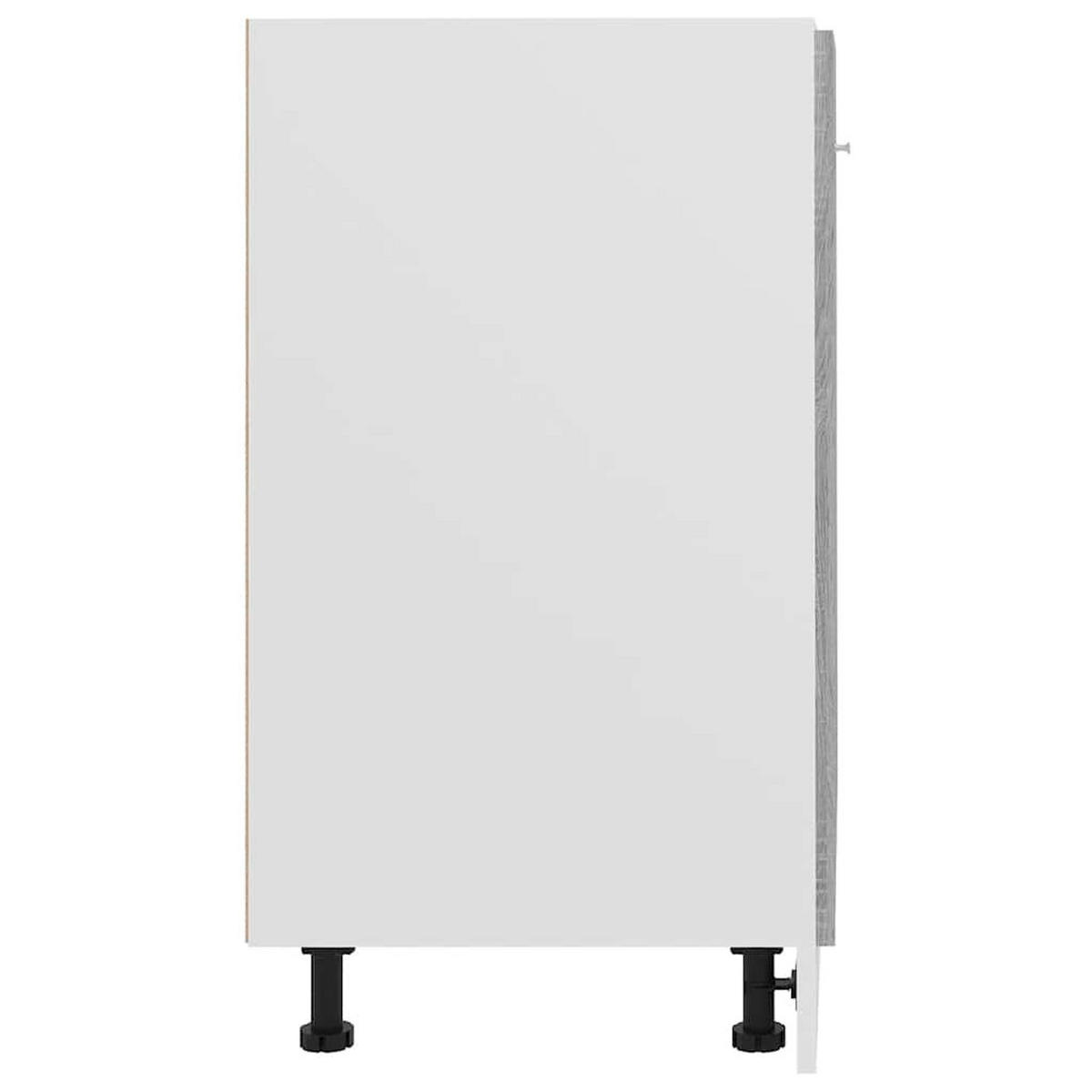 UNTERSCHRANK LYON GRAU SONOMA 60X46X81,5 CM HOLZWERKSTOFF - Grau/Silbereichenfarben, Holz (60/81.5/46cm) - vidaXL