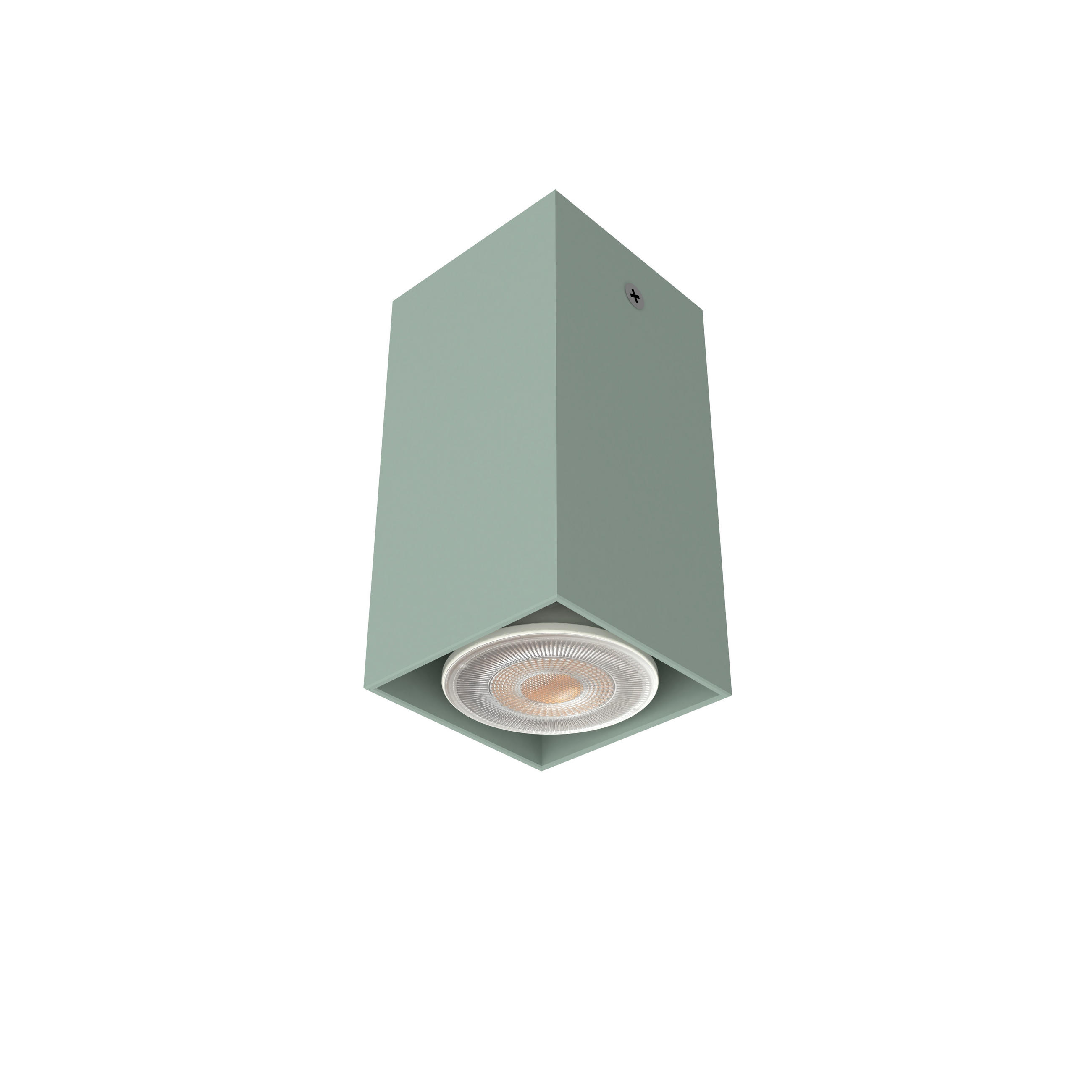 DECKENLEUCHTE Cube H10 - Grün, Metall (6/6/10cm) - Lumicom