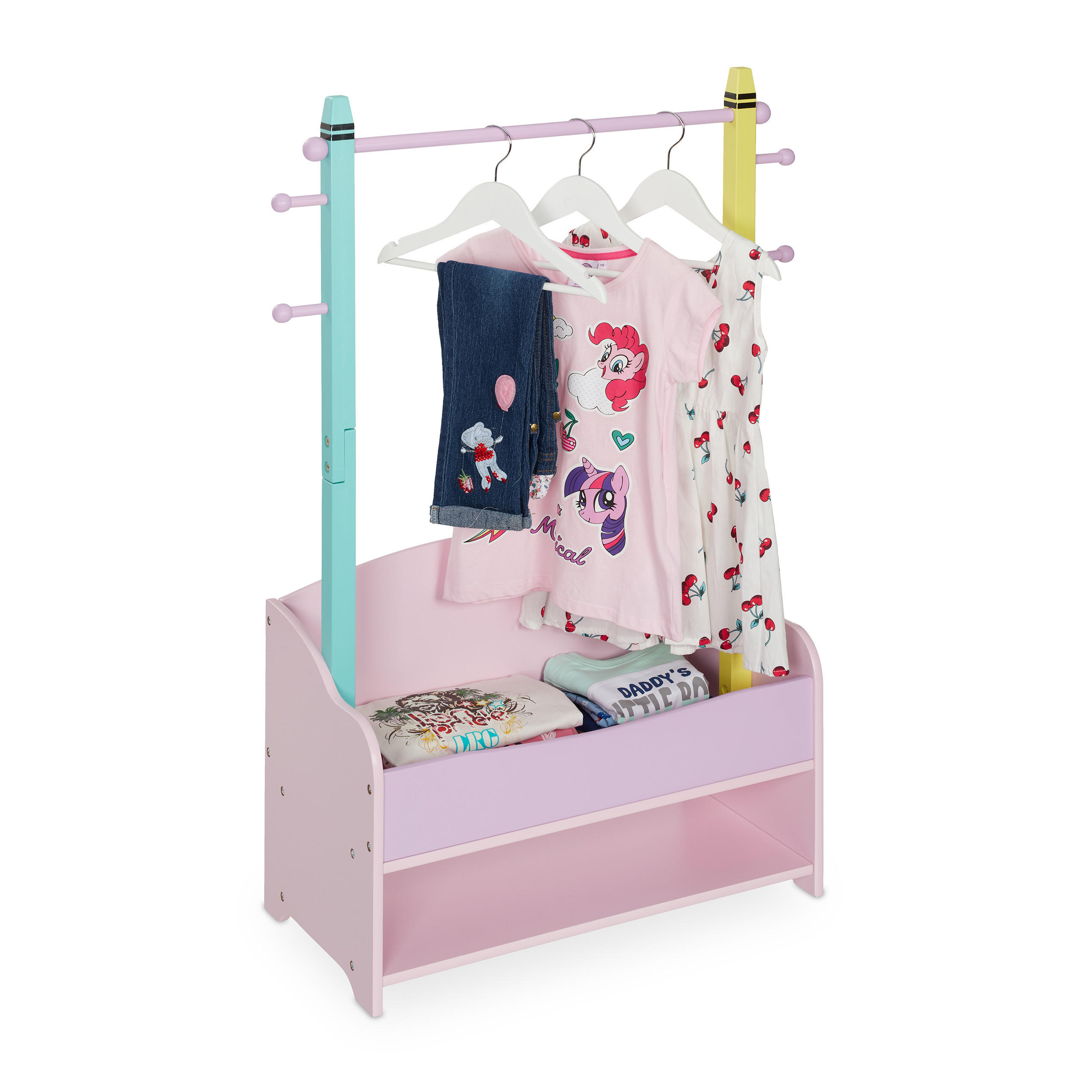 KINDERKLEIDERSTÄNDER - Multicolor, Holz/Holzwerkstoff (71/100.5/30cm) - Relaxdays