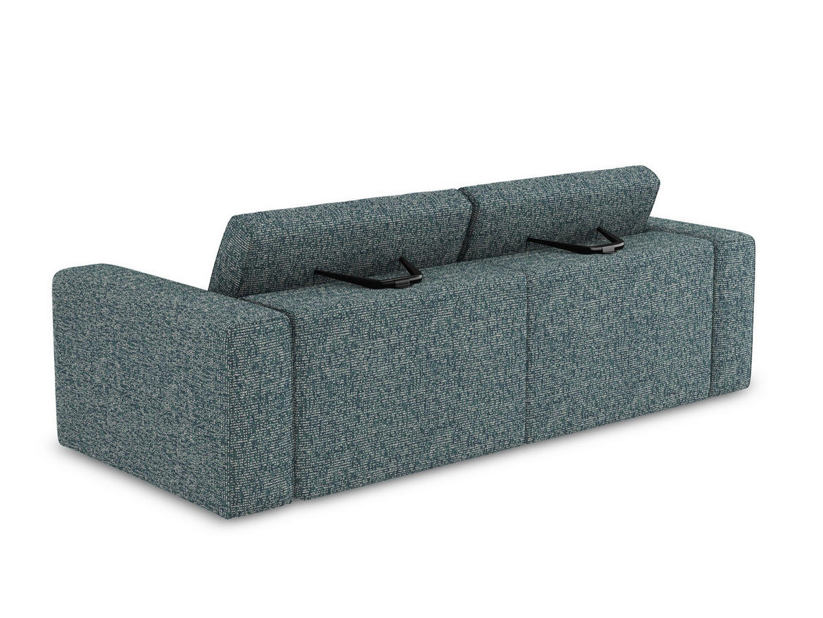 3-SITZER SOFA Strukturstoff Stoff Blau - Blau/Blaugrau, Kunststoff/Textil (224/80/103cm) - Makamii