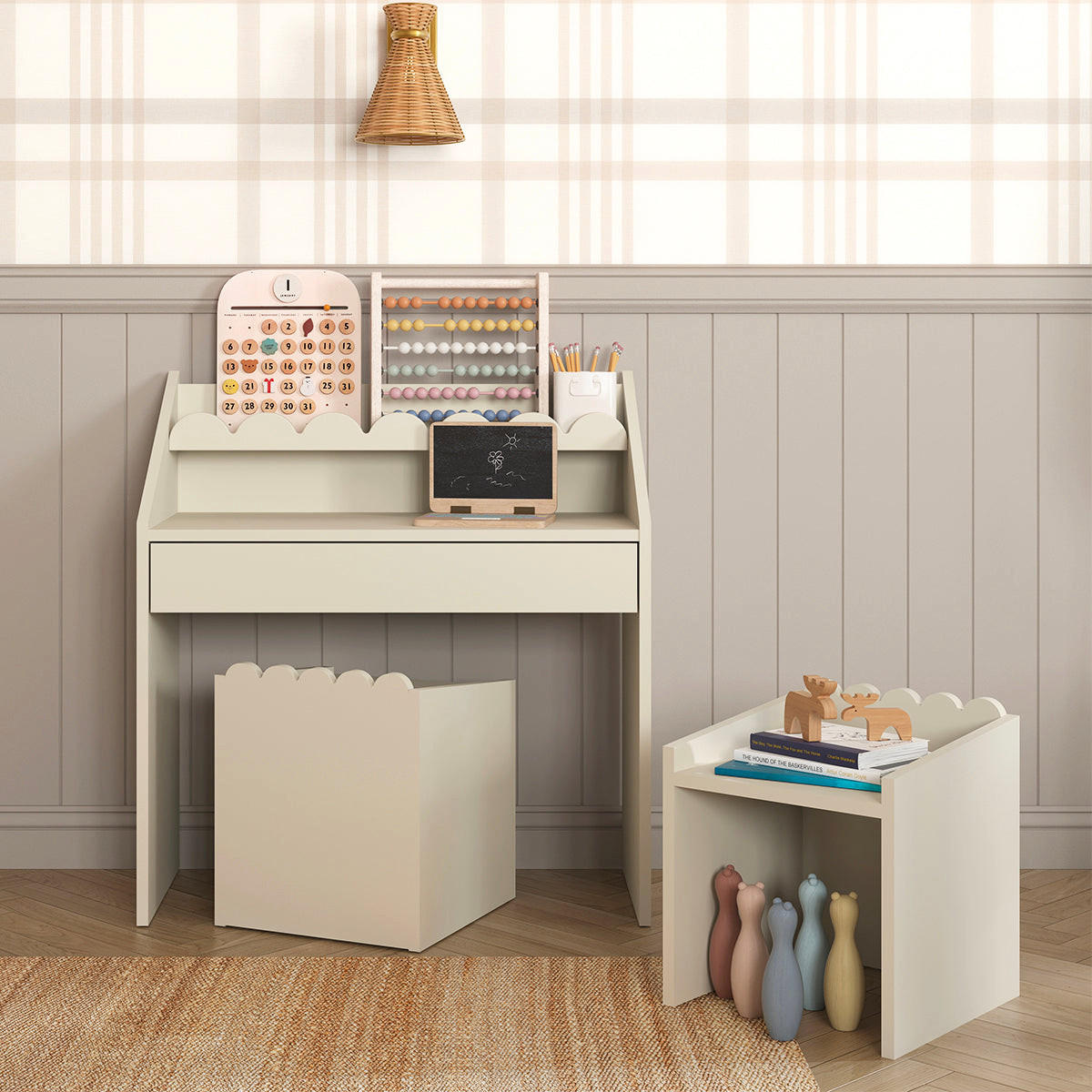 PISAĆI STOL Book Nook bež - bež, drvni materijal (31/35.5/31cm) - Petits-meubles
