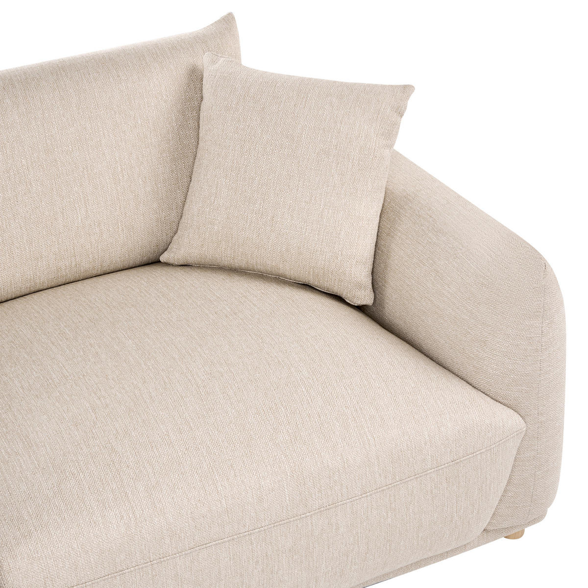 POHOVKA 3-místná Látka Béžová Jubek - béžová, textil (214/81/104cm) - Beliani