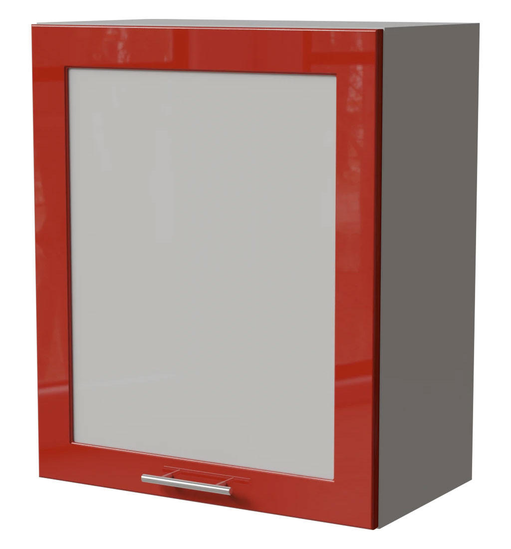 KÜCHENHÄNGESCHRANK Brerra W2S/60 Grau / RAL 3002 karminrot Hochglanz 60 / 32,5 / 72cm - Rot/Grau, Holz/Holzwerkstoff (60/72/32.5cm) - Feldmann-Wohnen