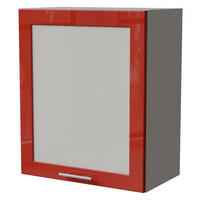 KÜCHENHÄNGESCHRANK Brerra W2S/60 Grau / RAL 3002 karminrot Hochglanz 60 / 32,5 / 72cm - Rot/Grau, Holz/Holzwerkstoff (60/72/32.5cm) - Feldmann-Wohnen