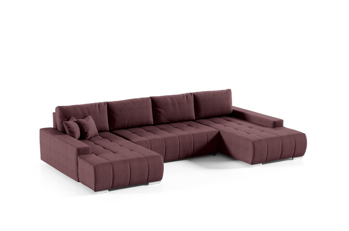 WOHNLANDSCHAFT Vogar In Aulla - Hellbraun, Holzwerkstoff/Textil (350/85/185cm) - Fun Möbel