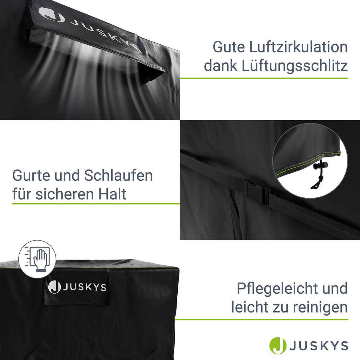 GARTENMÖBELABDECKUNG CoverSafe Pro schwarz - Schwarz, Kunststoff (160/75/200cm) - Juskys