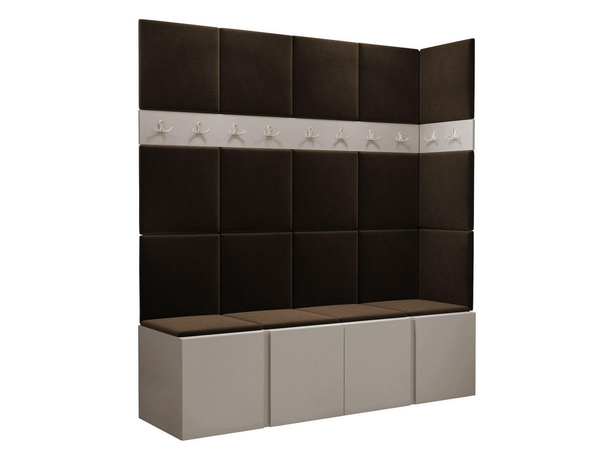 GARDEROBEN-SET Orion II - Kaschmir/Braun, Holzwerkstoff/Kunststoff (168/186/46cm) - MIRJAN24