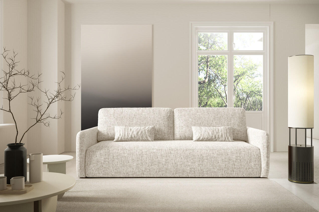 SCHLAFSOFA mit Bettkasten Beige - Beige/Schwarz, Holz/Holzwerkstoff (217/86/102cm) - Furnisell