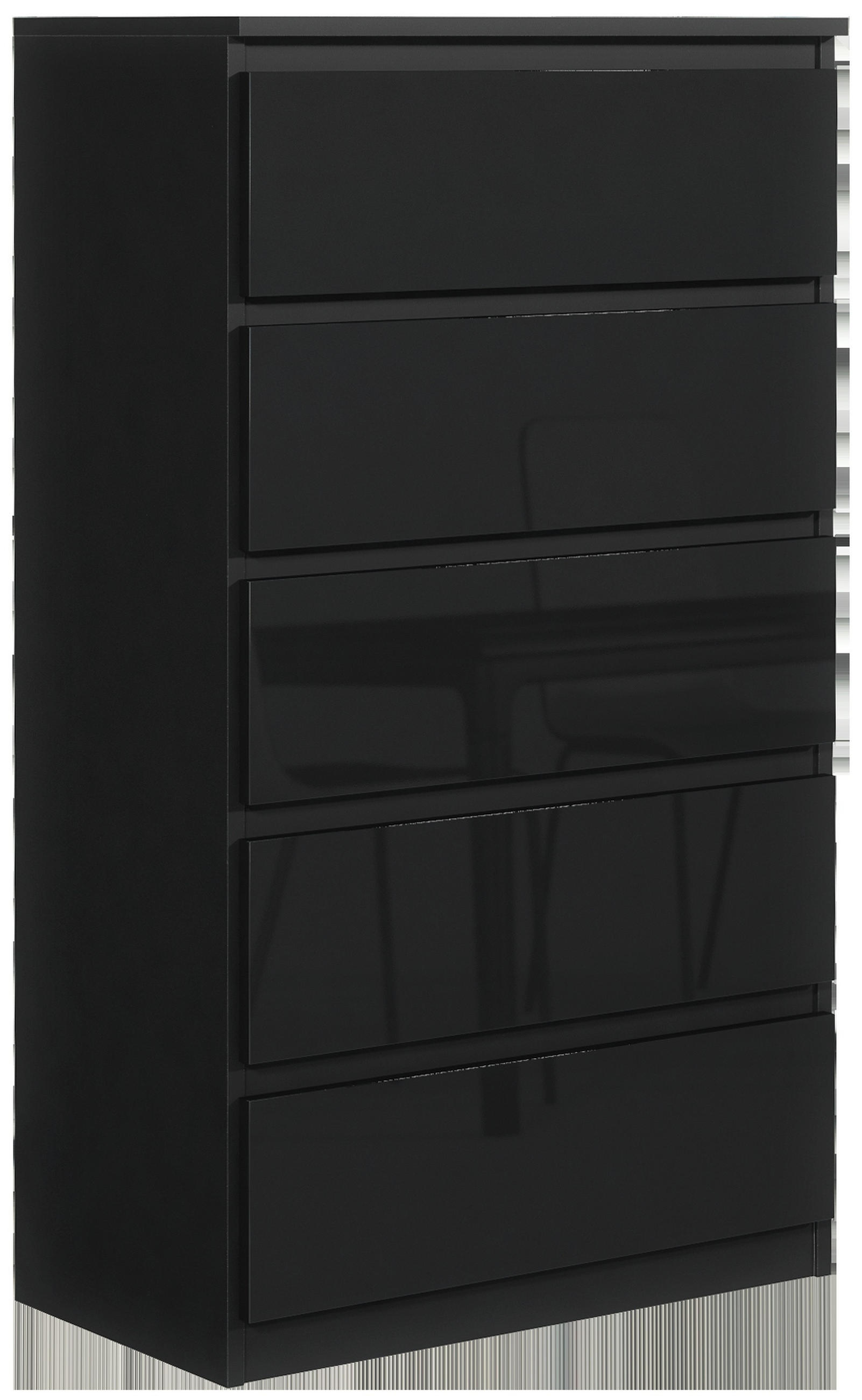 BYRÅ Svart, högblank 70/125/39 Svart, Svart högglans 125/70/39 cm