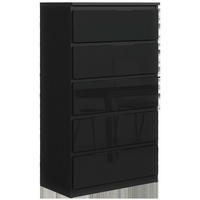 KOMODA - čierna/čierna s vysokým leskom, kompozitné drevo (70/125/39cm) - RAUMHIRSCH FURNITURE