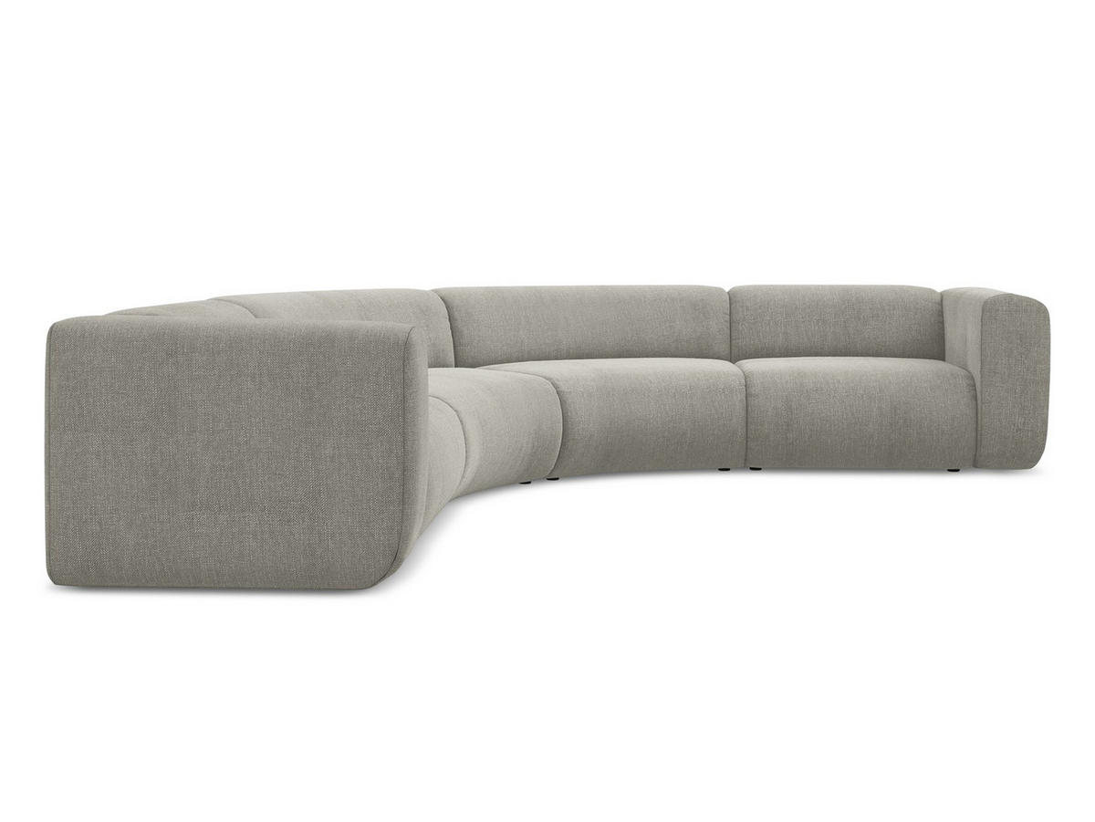 ECKSOFA Chenille Stoff Beige - Beige/Schwarz, Kunststoff/Textil (318/318cm) - Makamii