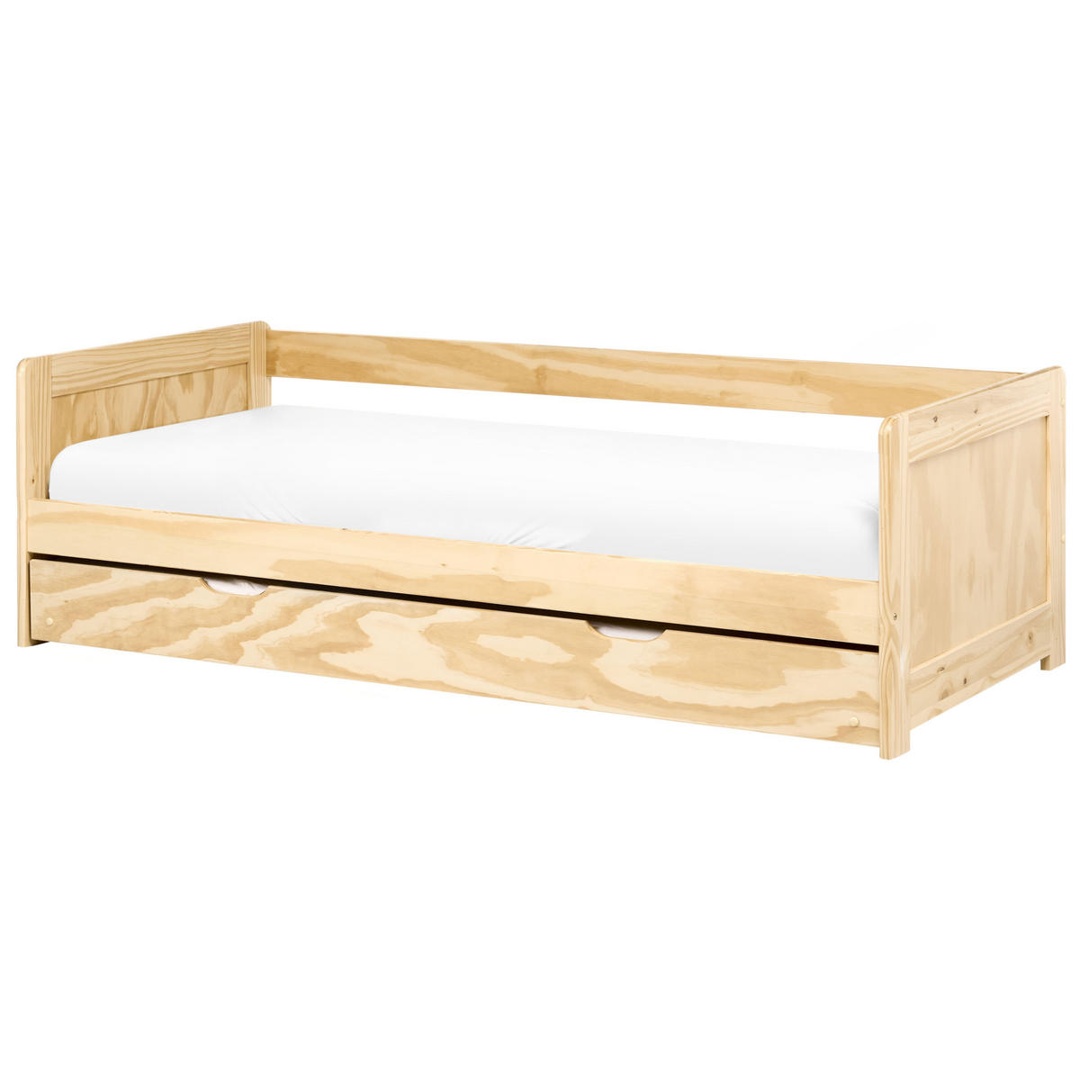 VYSOUVACÍ POSTEL Borovicové dřevo 90/200 cm Světle hnědá Gravelines - hnědá, dřevo (90/200cm) - Beliani