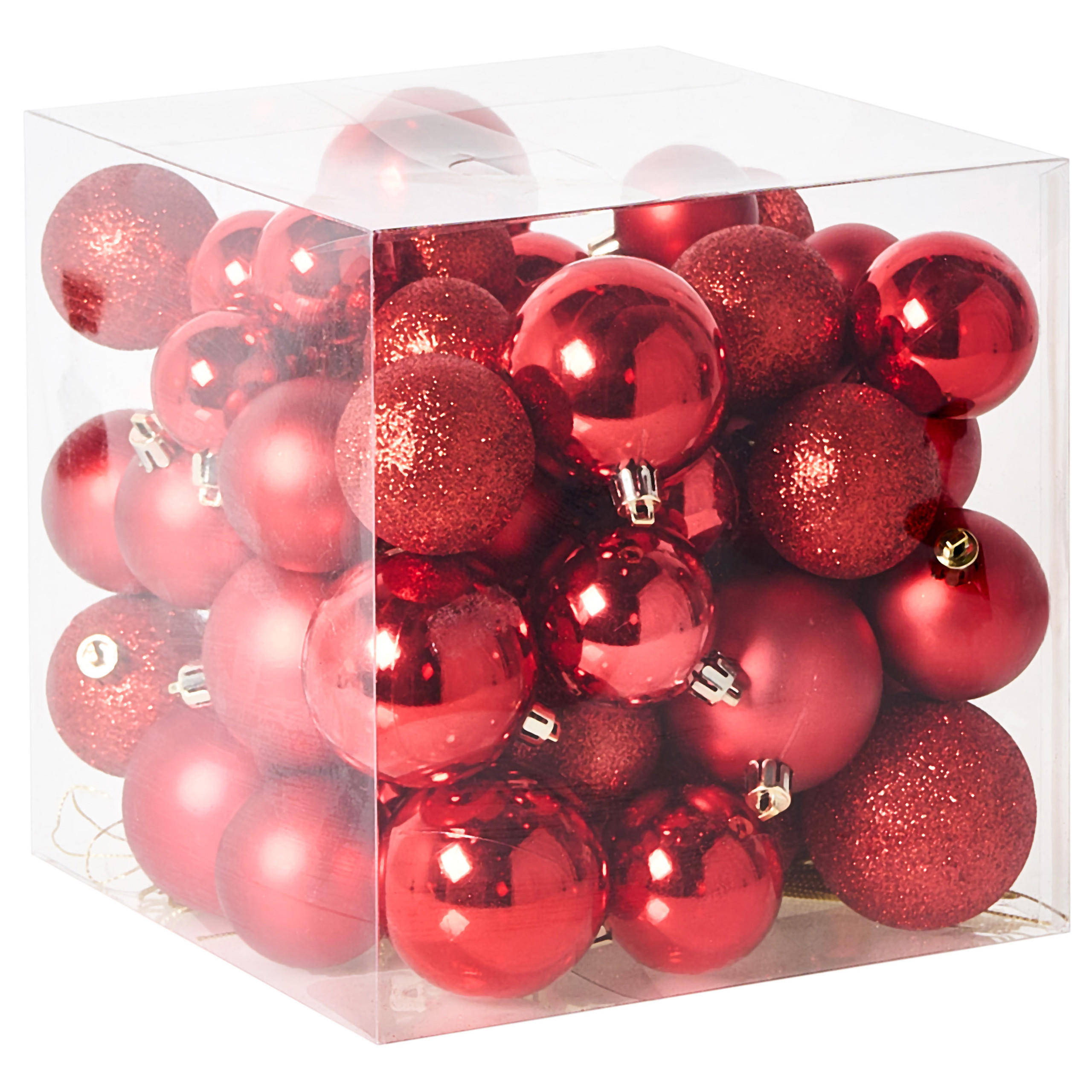 Beliani Weihnachtskugel Rot 6x7x6 cm