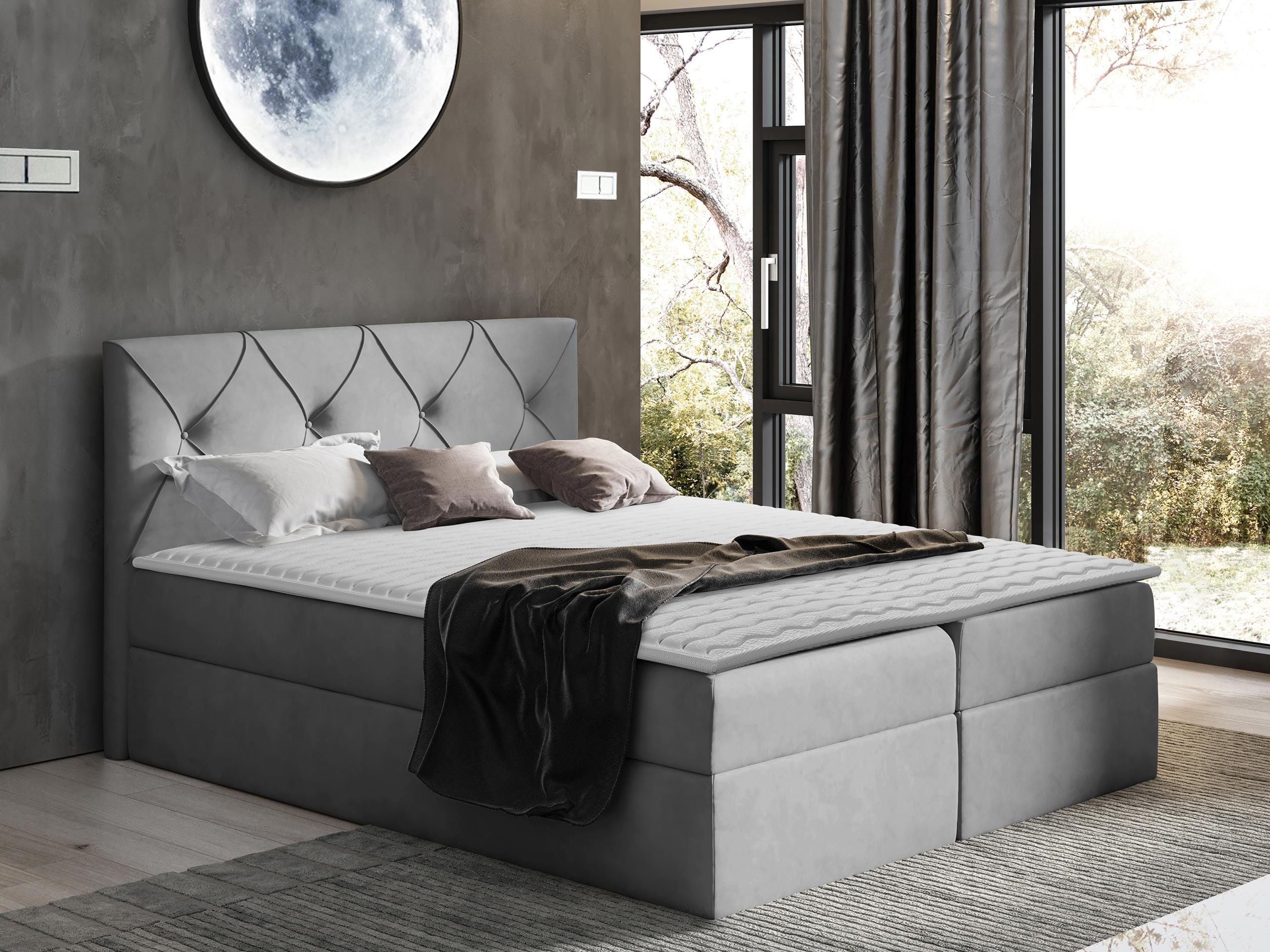 BOXBETT Crystal - Grau, Holz (120/200cm) - MIRJAN24