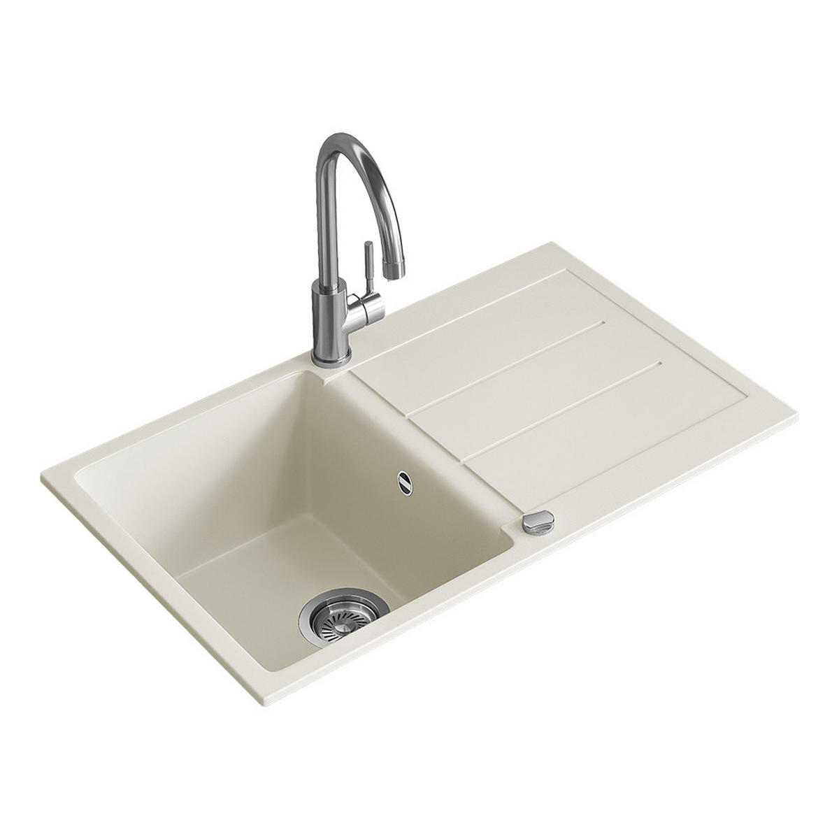 SPÜLBECKEN Kapstadt Weiß 78 x 50 cm - Weiß, Keramik (78/20/50cm) - Bergstroem