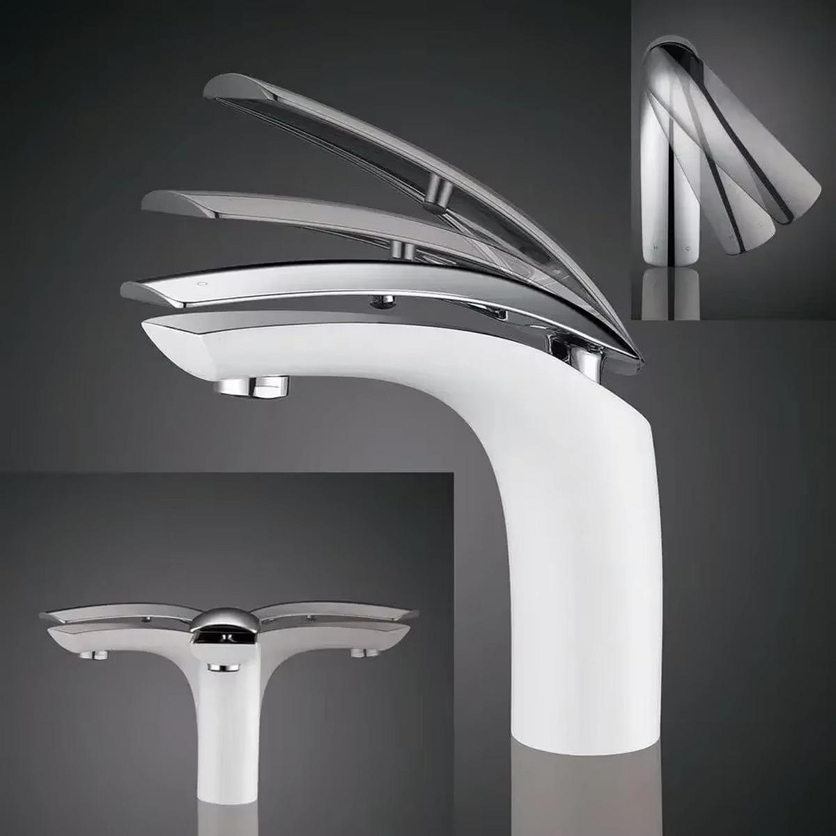 WASCHTISCHARMATUR Weiß Einhebel Waschbeckenarmatur - Weiß, Metall (19/21.8/3cm) - Kaket