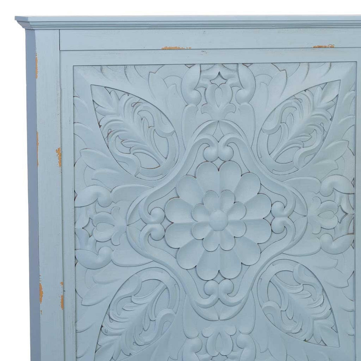 KOPFTEIL aus Holz, blau, 150x7x130cm - Blau, Holz (150/130/7cm) - Wanderlust