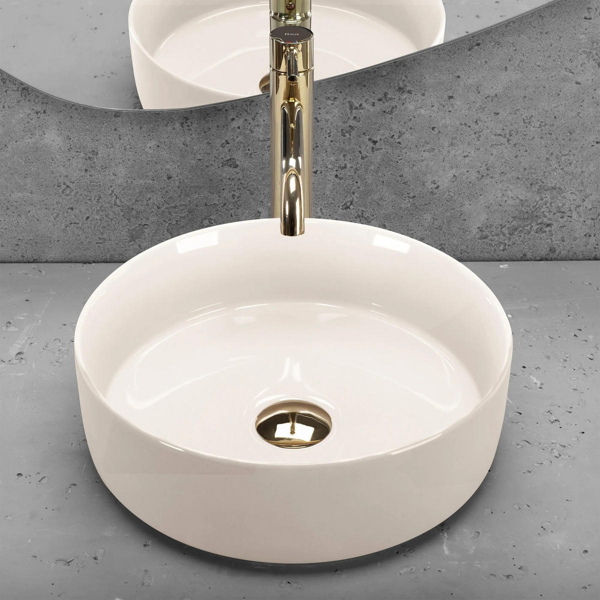 AUFSATZWASCHBECKEN Rea Sami Ecru Shiny - Ecru, Keramik (36/11.5/36cm) - REA