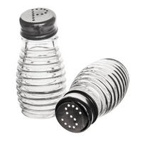 GEWÜRZSTREUER-SET geriffelt 2-teilig Transparent - Transparent, Glas (5/8.5/5cm) - Orion 