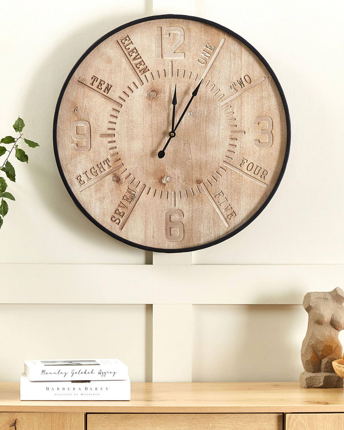 WANDUHR heller Holzfarbton/schwarz Dole - Hellbraun, Holzwerkstoff (60/60/5cm) - Beliani