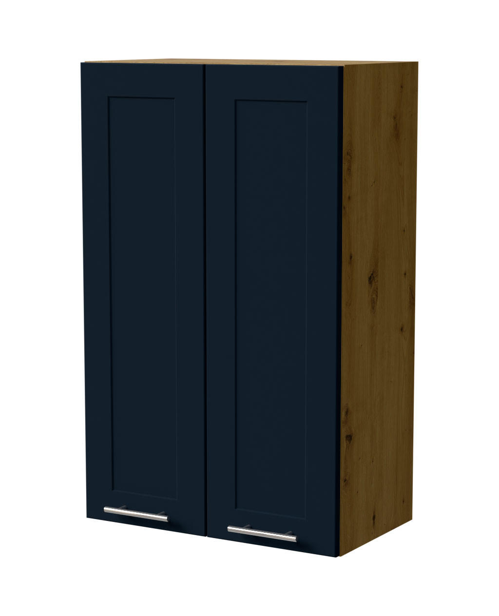 HÄNGESCHRANK Oslo W4/60 Eiche Artisan / Indigo Matt 60 / 32,5 / 96cm - Eiche Artisan/Dunkelblau, Holz/Holzwerkstoff (60/96/32.5cm) - Feldmann-Wohnen