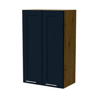 HÄNGESCHRANK Oslo W4/60 Eiche Artisan / Indigo Matt 60 / 32,5 / 96cm - Eiche Artisan/Dunkelblau, Holz/Holzwerkstoff (60/96/32.5cm) - Feldmann-Wohnen