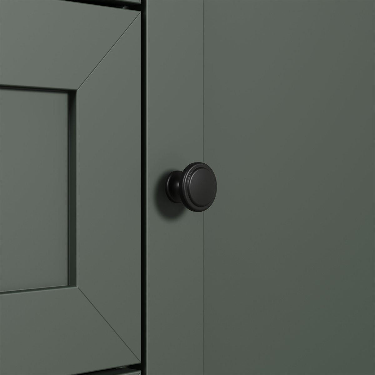 BUFFETSCHRANK mit LED-Beleuchtung, 4 Türen, 3 Schubladen und 2 Nischen H198 cm - Stanton - Grün, Holzwerkstoff (146/146/198cm) - Trendteam