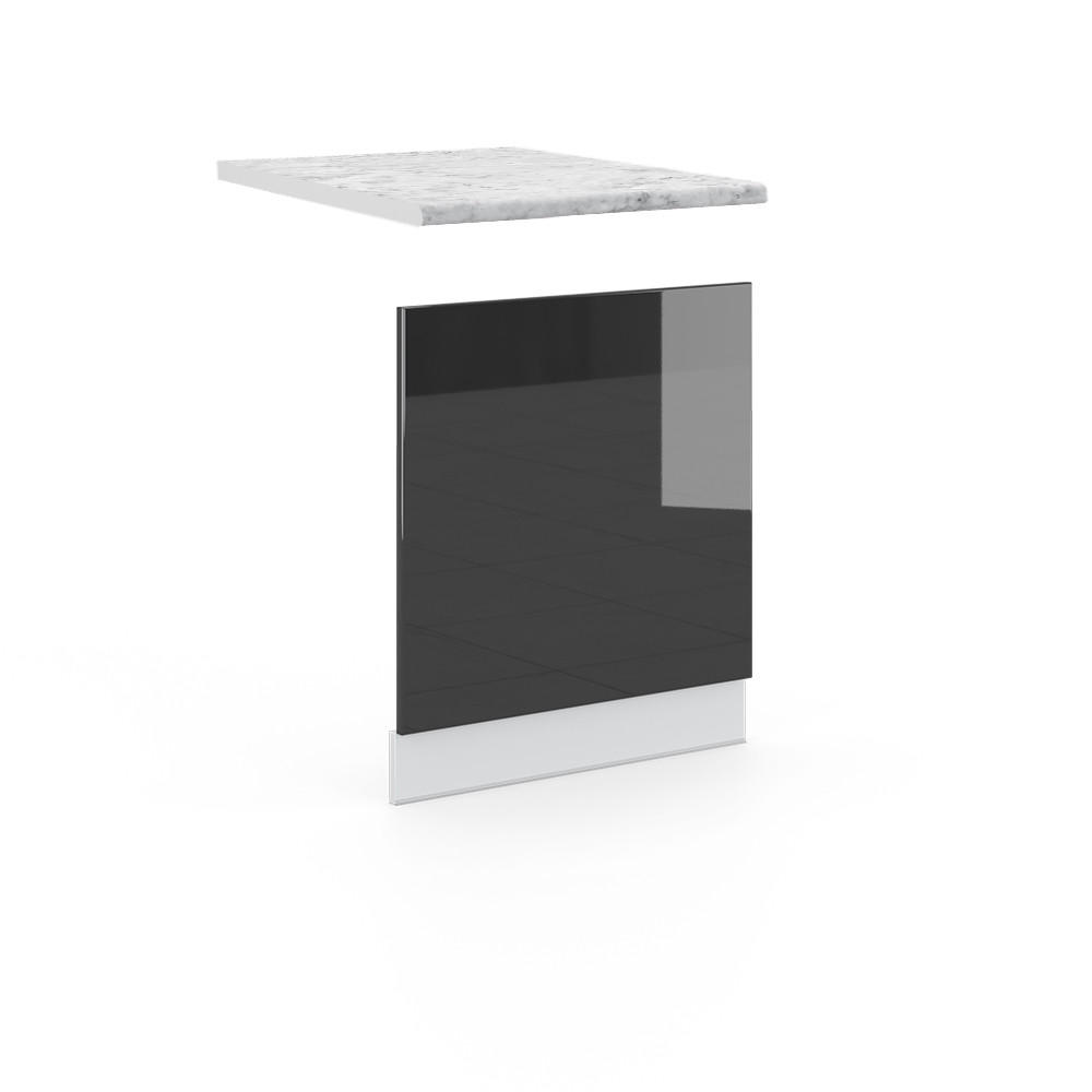 FRONTPANEL Fame-Line Antracit högblank 60 cm , AP Marble Svart högglans, Vit 67.4/60/60 cm