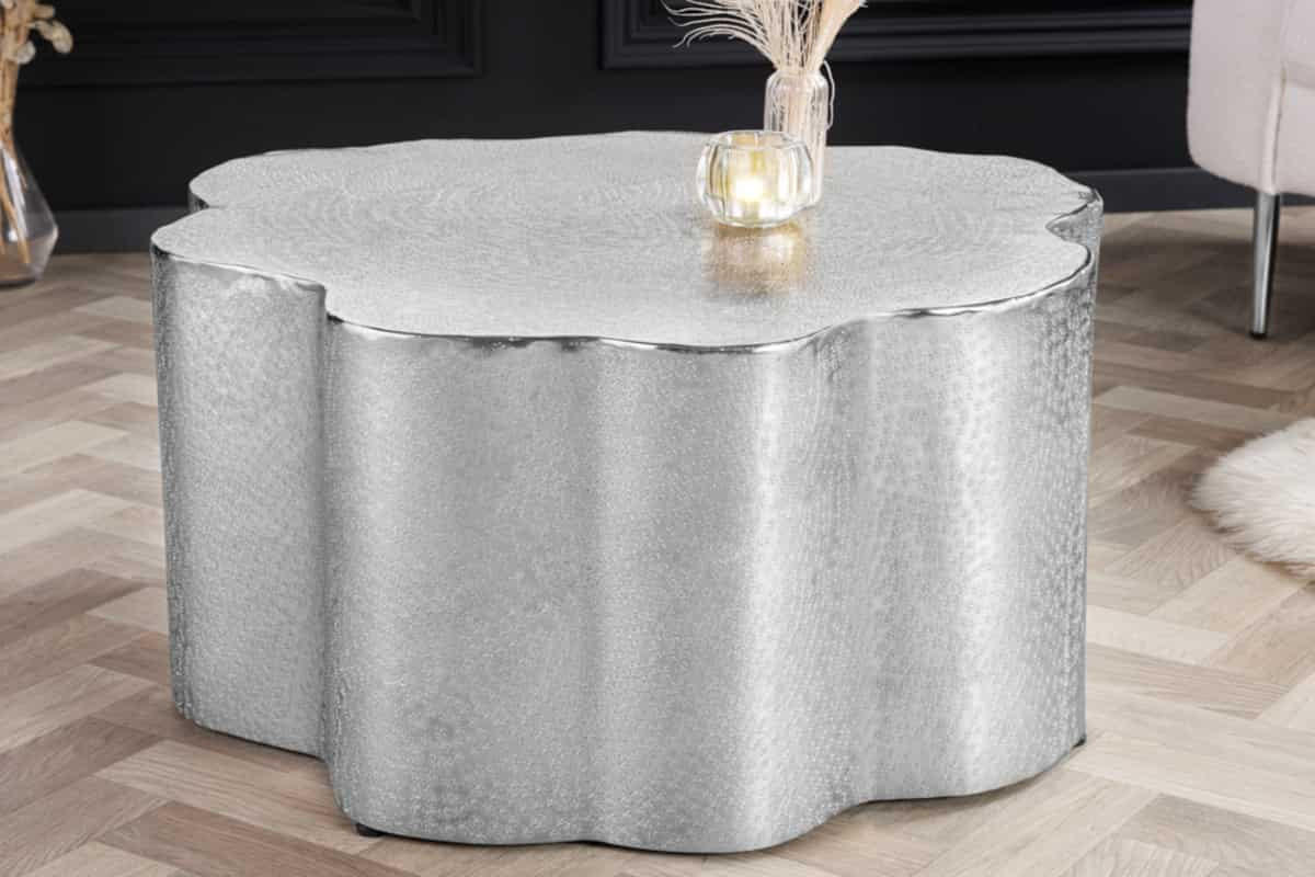 COUCHTISCH ORGANIC ORIENT rechteckig Silber 58cm - Silberfarben, Metall (58/58/37cm) - riess-ambiente