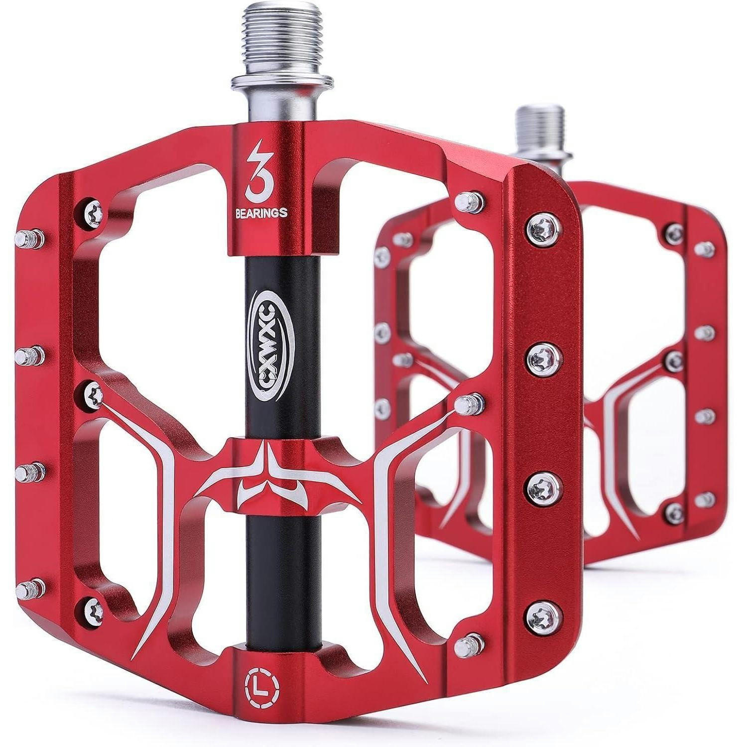 FAHRRADPEDALE Aluminiumlegierung Rot 3 Lager - Rot, Metall (10.5/1.5/10.6cm)