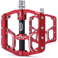 FAHRRADPEDALE Aluminiumlegierung Rot 3 Lager - Rot, Metall (10.5/1.5/10.6cm)