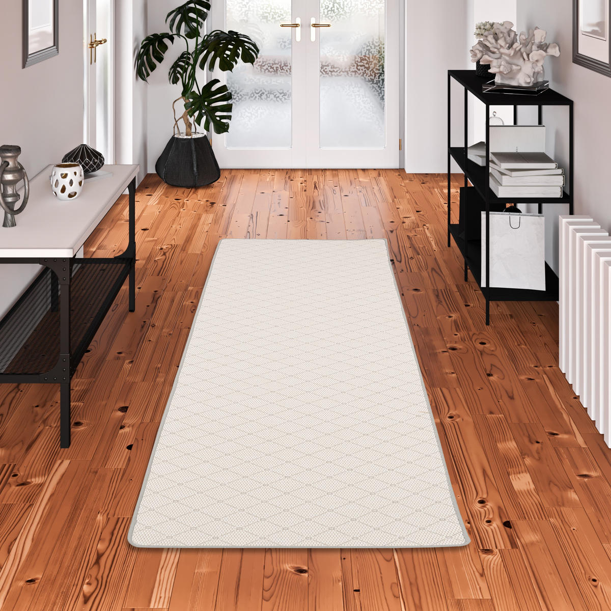 IN & OUTDOOR LÄUFER FLACHGEWEBE OSLO TREND - Hellgrau, Textil (80/320cm) - Snapstyle