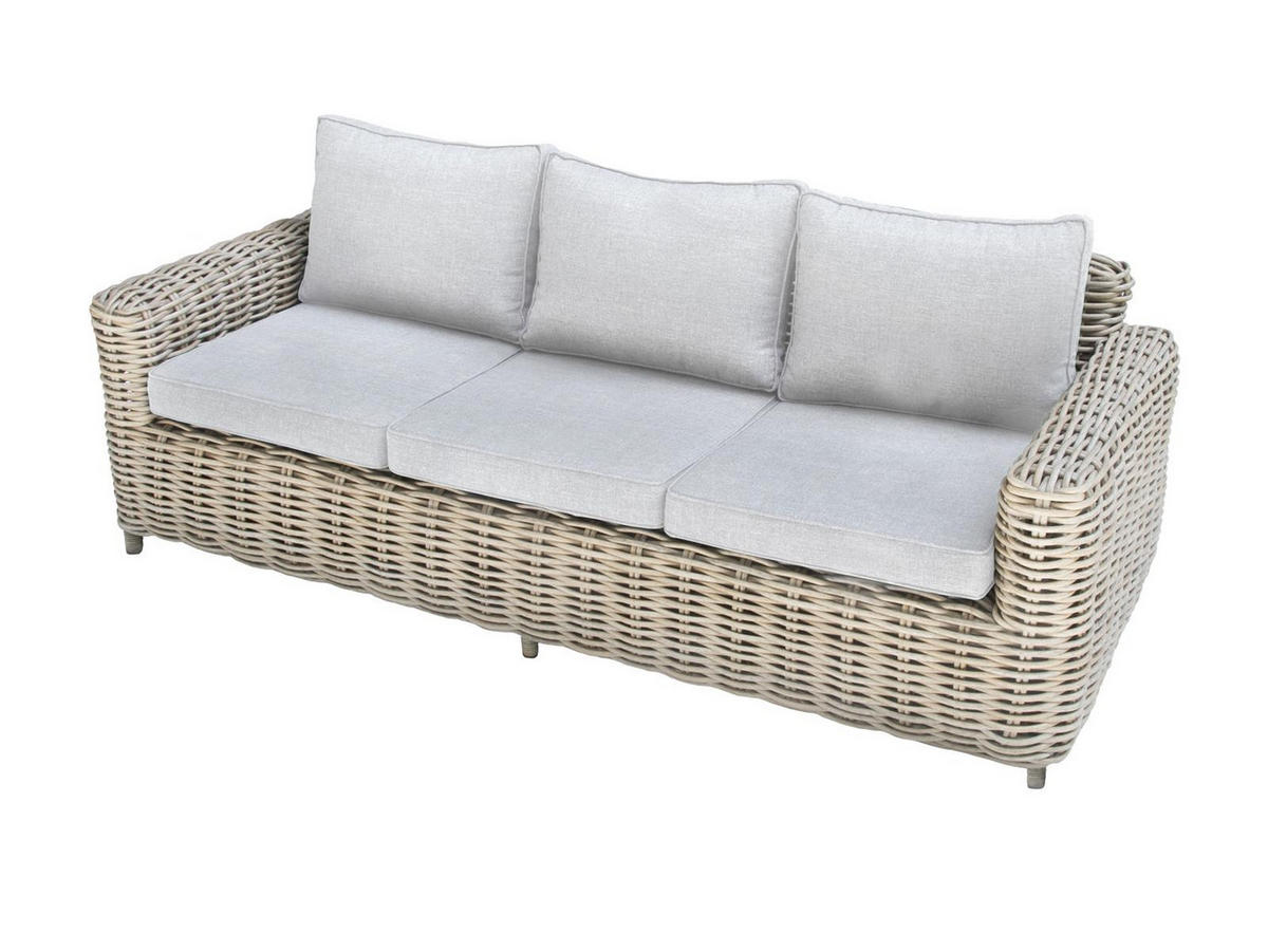 GARTENLOUNGE-SET Merando Beige Polyrattan für 5 Personen - Braun, Naturmaterialien - Green Spirit